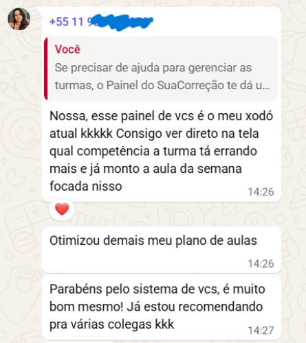 Feedback real de professor