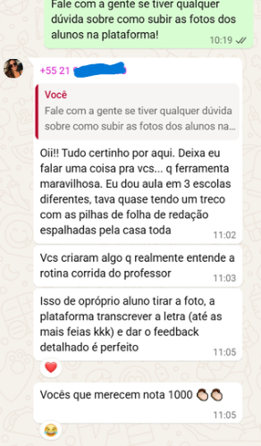 Feedback real de professor