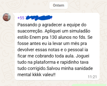 Feedback real de professor